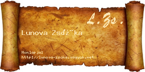 Lunova Zsóka névjegykártya